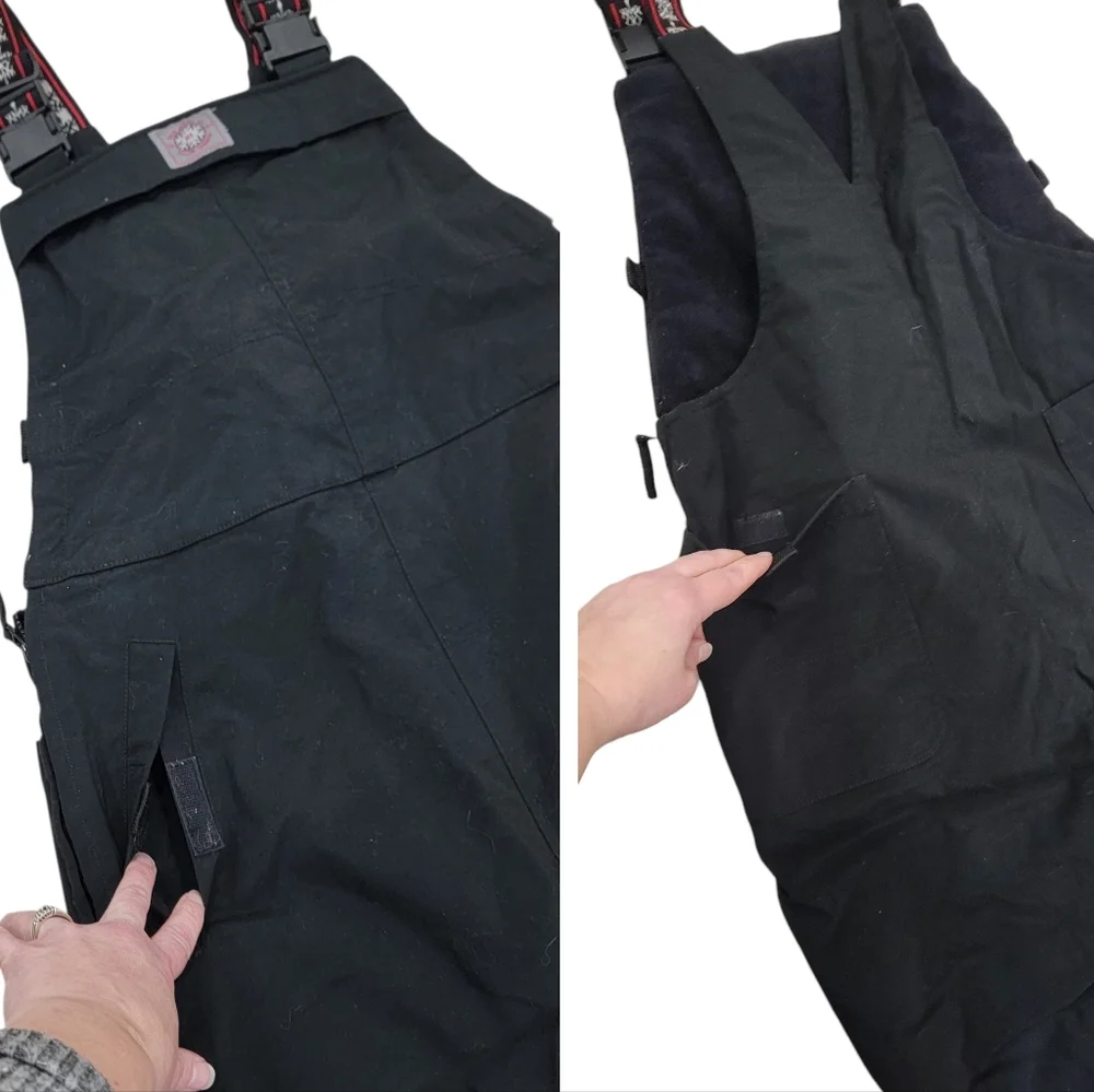 Polo Jeans Co. Ralph Lauren Ski Bib Overalls Snow Pants Black Women’s Large - Picture 6 of 17